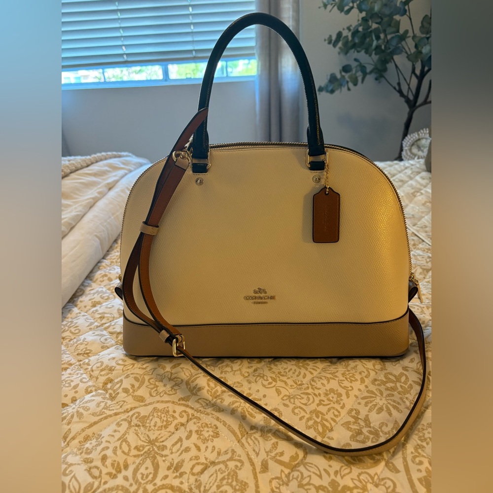 Coach Elegant Cream and Tan Satchel